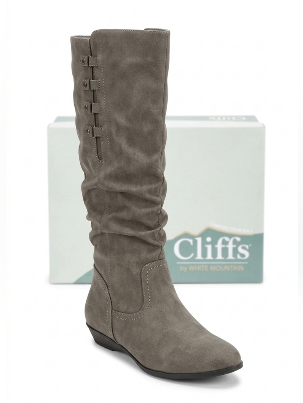 Cliffs White Mountain Charcoal Slouch Zip Boots Women's 11 NWT